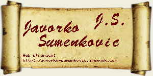 Javorko Šumenković vizit kartica